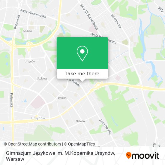 Gimnazjum Językowe im. M.Kopernika Ursynów map