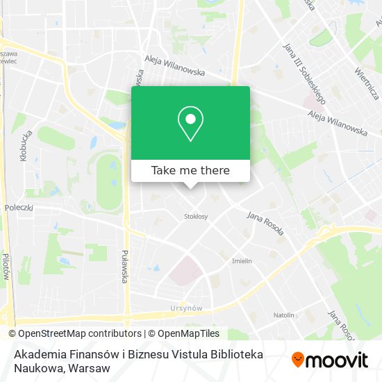 Akademia Finansów i Biznesu Vistula Biblioteka Naukowa map