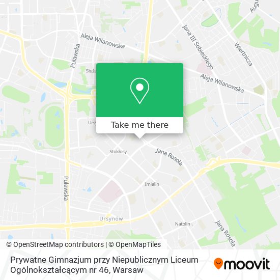 Prywatne Gimnazjum przy Niepublicznym Liceum Ogólnokształcącym nr 46 map