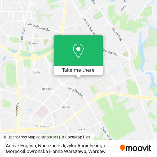 Active English, Nauczanie Języka Angielskiego. Moreć-Skowrońska Hanna Warszawa map