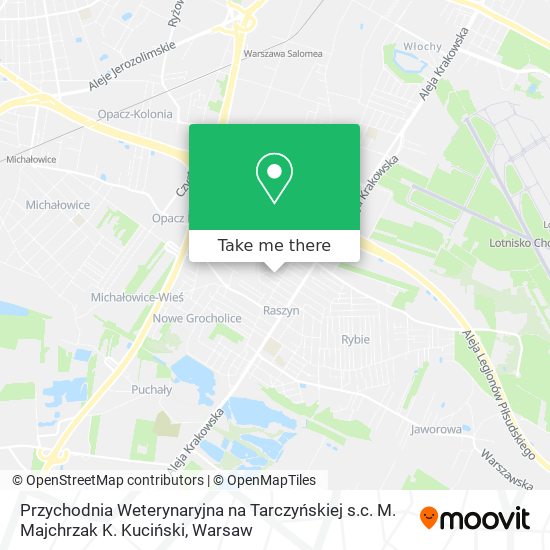 Przychodnia Weterynaryjna na Tarczyńskiej s.c. M. Majchrzak K. Kuciński map