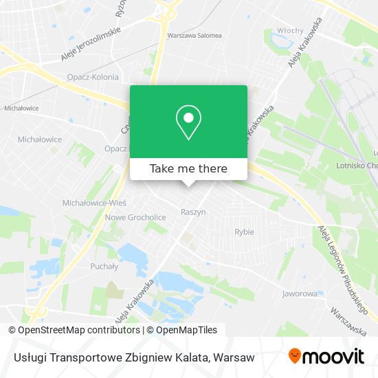 Карта Usługi Transportowe Zbigniew Kalata