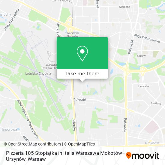 Pizzeria 105 Stopiątka in Italia Warszawa Mokotów - Ursynów map