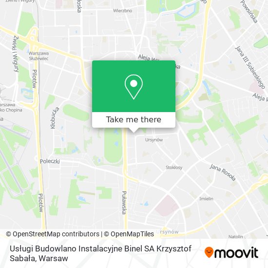 Usługi Budowlano Instalacyjne Binel SA Krzysztof Sabała map