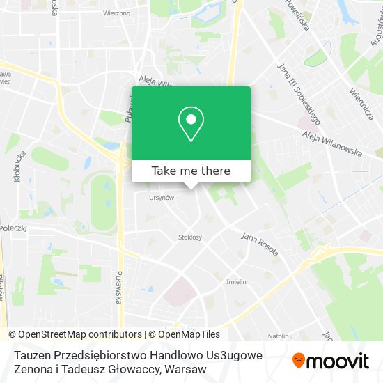 Tauzen Przedsiębiorstwo Handlowo Us3ugowe Zenona i Tadeusz Głowaccy map