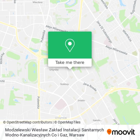 Modzelewski Wiesław Zakład Instalacji Sanitarnych Wodno-Kanalizacyjnych Co i Gaz map