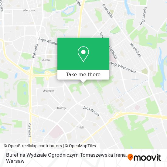 Bufet na Wydziale Ogrodniczym Tomaszewska Irena map