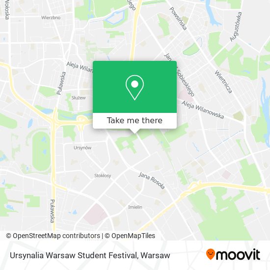 Ursynalia Warsaw Student Festival map