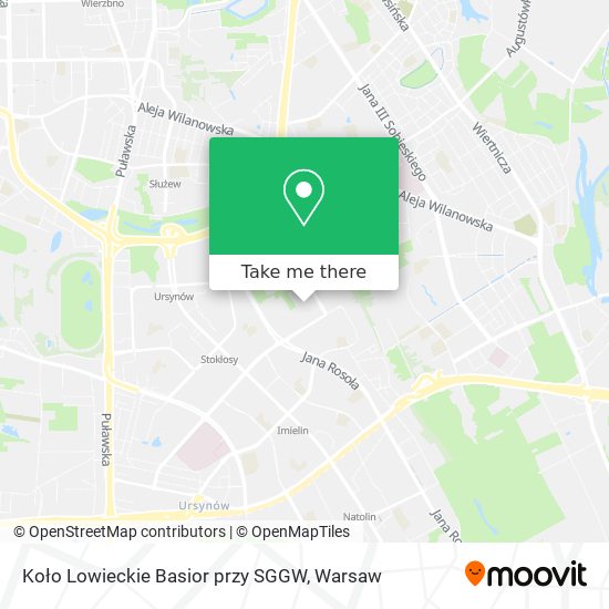 Koło Lowieckie Basior przy SGGW map