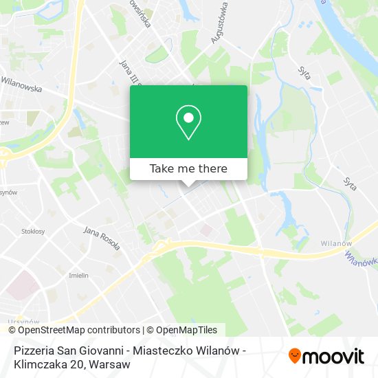 Pizzeria San Giovanni - Miasteczko Wilanów - Klimczaka 20 map