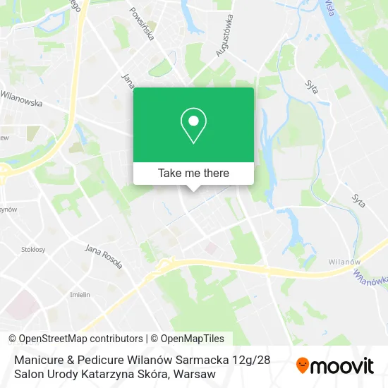 Manicure & Pedicure Wilanów Sarmacka 12g / 28 Salon Urody Katarzyna Skóra map