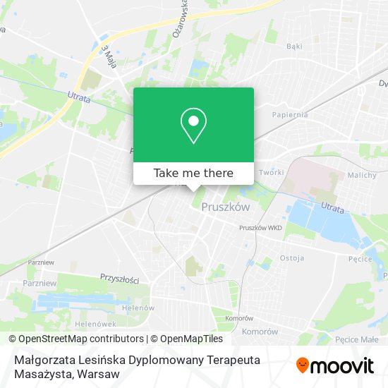 Małgorzata Lesińska Dyplomowany Terapeuta Masażysta map