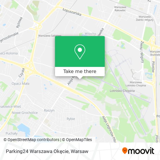 Карта Parking24 Warszawa Okęcie