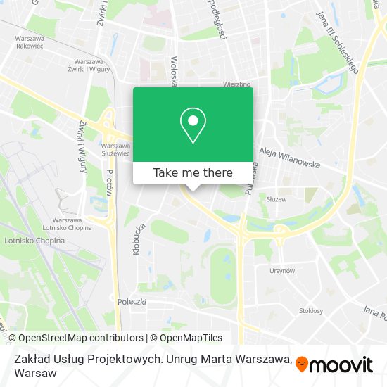 Карта Zakład Usług Projektowych. Unrug Marta Warszawa