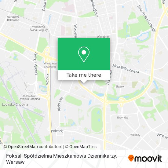 Foksal. Spółdzielnia Mieszkaniowa Dziennikarzy map