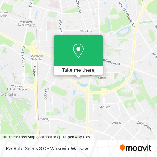 Карта Rw Auto Servis S C - Varsovia