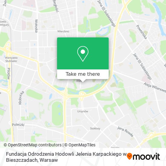 Fundacja Odrodzenia Hodowli Jelenia Karpackiego w Bieszczadach map