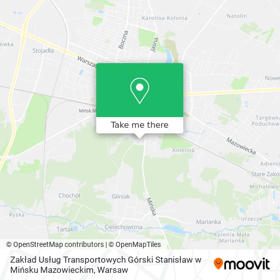 Zakład Usług Transportowych Górski Stanisław w Mińsku Mazowieckim map