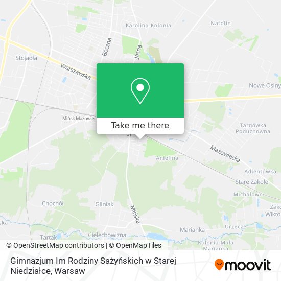 Gimnazjum Im Rodziny Sażyńskich w Starej Niedziałce map