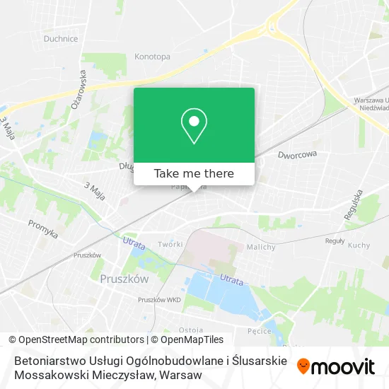 Betoniarstwo Usługi Ogólnobudowlane i Ślusarskie Mossakowski Mieczysław map