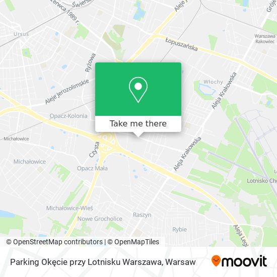 Parking Okęcie przy Lotnisku Warszawa map