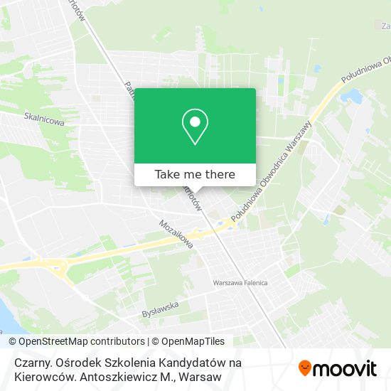 Czarny. Ośrodek Szkolenia Kandydatów na Kierowców. Antoszkiewicz M. map