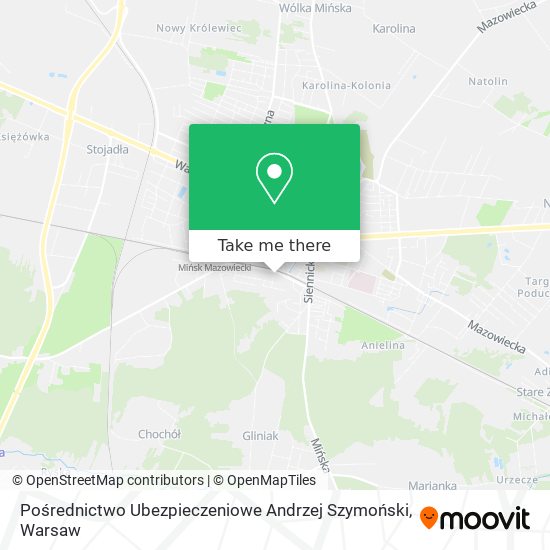 Pośrednictwo Ubezpieczeniowe Andrzej Szymoński map