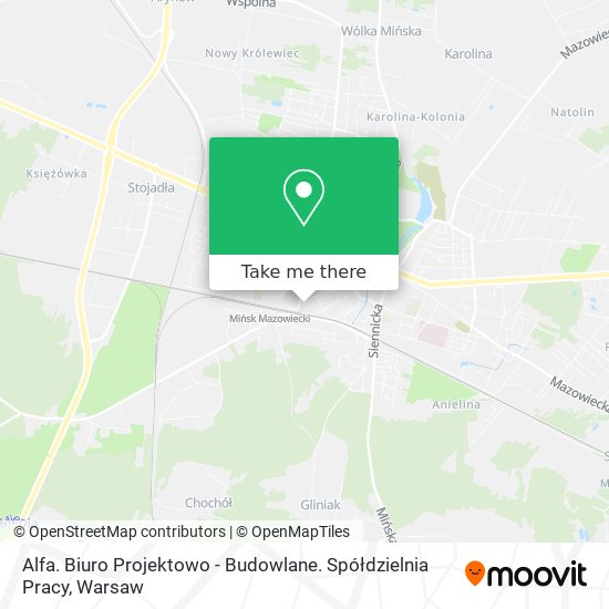 Alfa. Biuro Projektowo - Budowlane. Spółdzielnia Pracy map