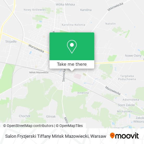 Salon Fryzjerski Tiffany Mińsk Mazowiecki map