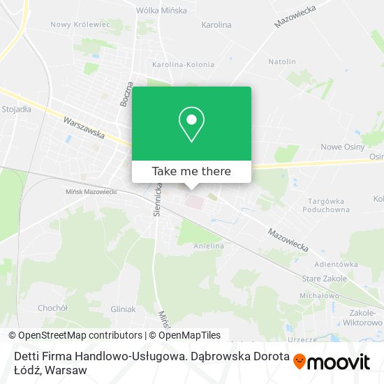 Detti Firma Handlowo-Usługowa. Dąbrowska Dorota Łódź map