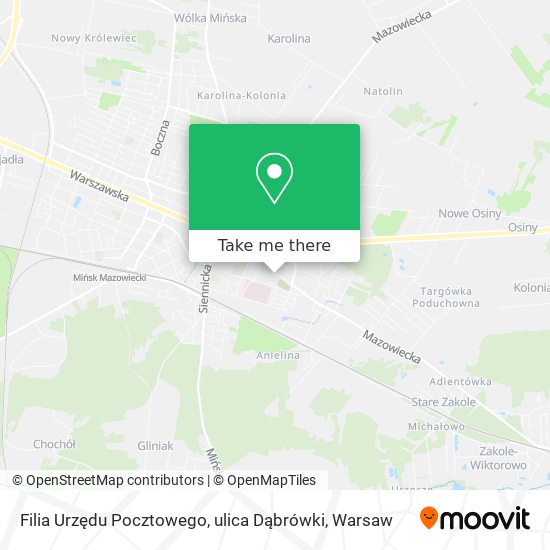 Filia Urzędu Pocztowego, ulica Dąbrówki map