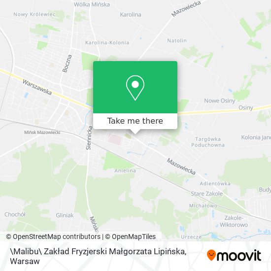 \Malibu\ Zakład Fryzjerski Małgorzata Lipińska map