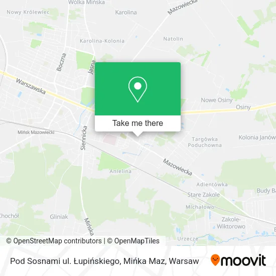 Pod Sosnami ul. Łupińskiego, Mińka Maz map