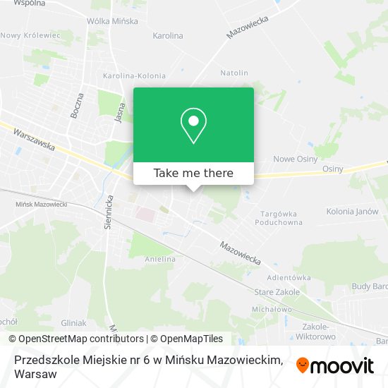 Przedszkole Miejskie nr 6 w Mińsku Mazowieckim map