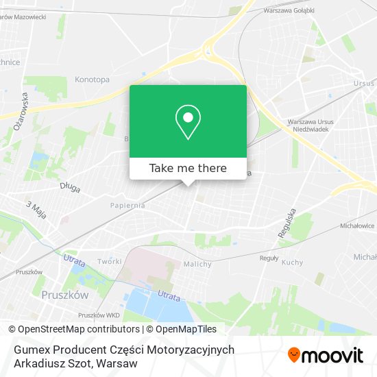 Gumex Producent Części Motoryzacyjnych Arkadiusz Szot map