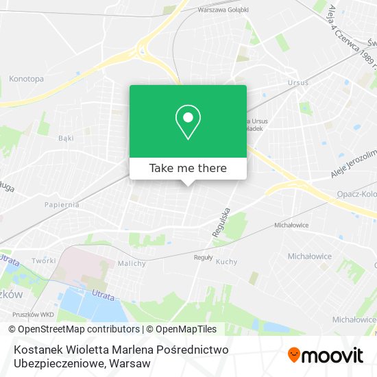 Kostanek Wioletta Marlena Pośrednictwo Ubezpieczeniowe map