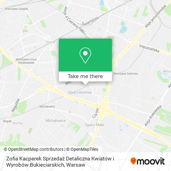 Zofia Kacperek Sprzedaż Detaliczna Kwiatów i Wyrobów Bukieciarskich map