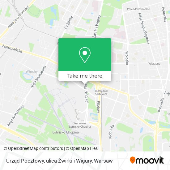 Urząd Pocztowy, ulica Żwirki i Wigury map