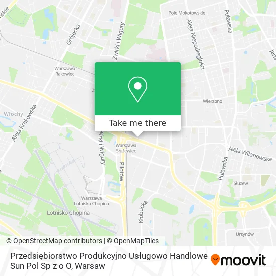 Przedsiębiorstwo Produkcyjno Usługowo Handlowe Sun Pol Sp z o O map