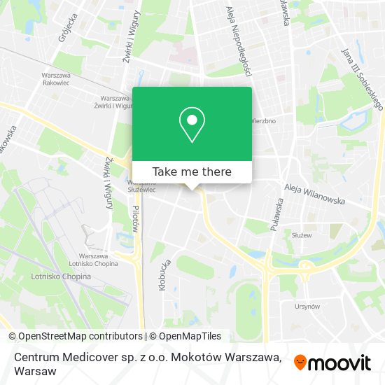 Карта Centrum Medicover sp. z o.o. Mokotów Warszawa