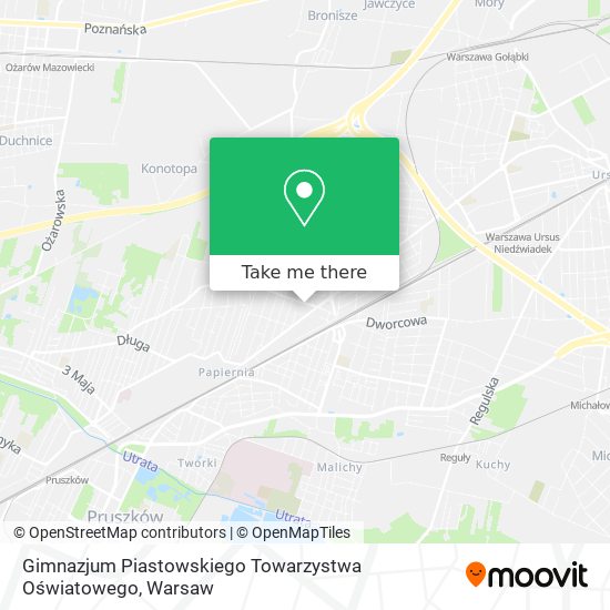 Карта Gimnazjum Piastowskiego Towarzystwa Oświatowego