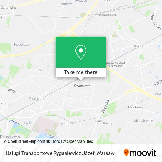 Карта Usługi Transportowe Rygasiewicz Józef