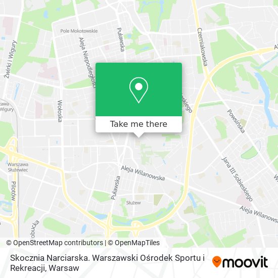 Skocznia Narciarska. Warszawski Ośrodek Sportu i Rekreacji map