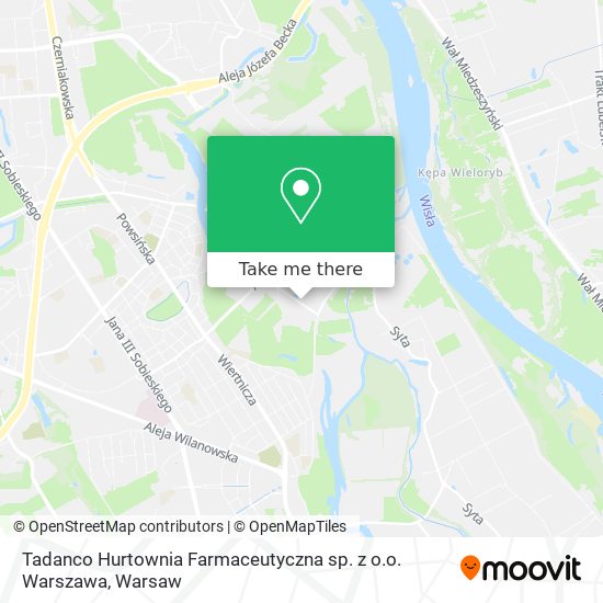 Карта Tadanco Hurtownia Farmaceutyczna sp. z o.o. Warszawa