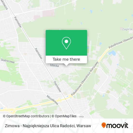 Zimowa - Najpiękniejsza Ulica Radości map