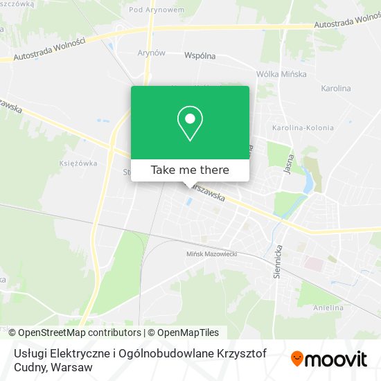 Карта Usługi Elektryczne i Ogólnobudowlane Krzysztof Cudny