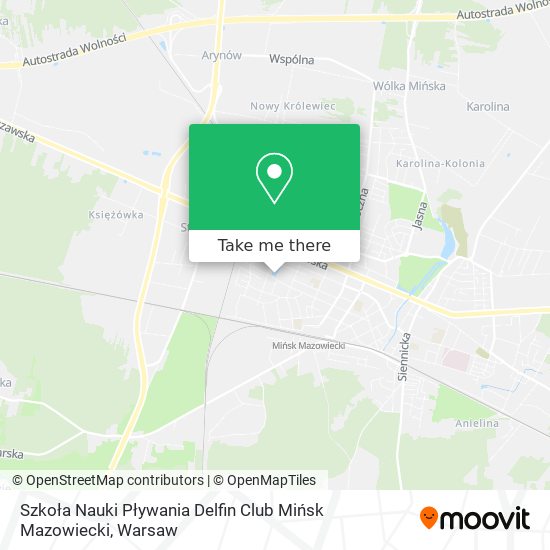 Szkoła Nauki Pływania Delfin Club Mińsk Mazowiecki map