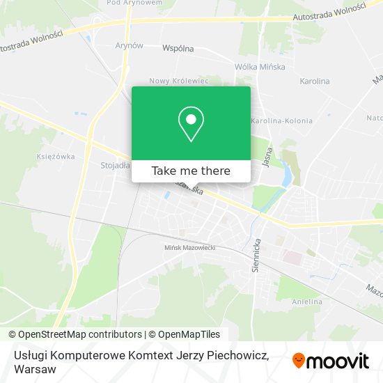 Usługi Komputerowe Komtext Jerzy Piechowicz map