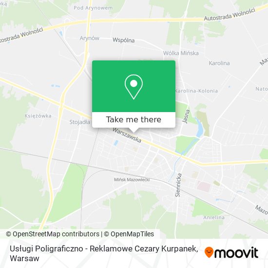 Usługi Poligraficzno - Reklamowe Cezary Kurpanek map