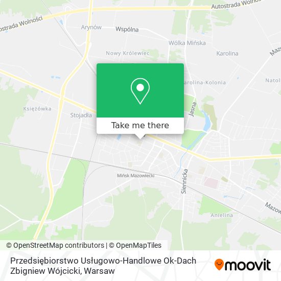 Przedsiębiorstwo Usługowo-Handlowe Ok-Dach Zbigniew Wójcicki map